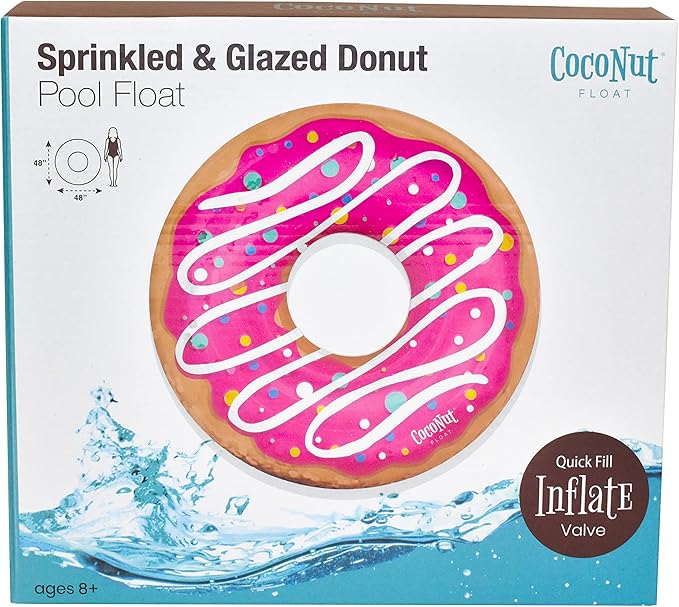 Sprinkled Glazed Donut Pool Float