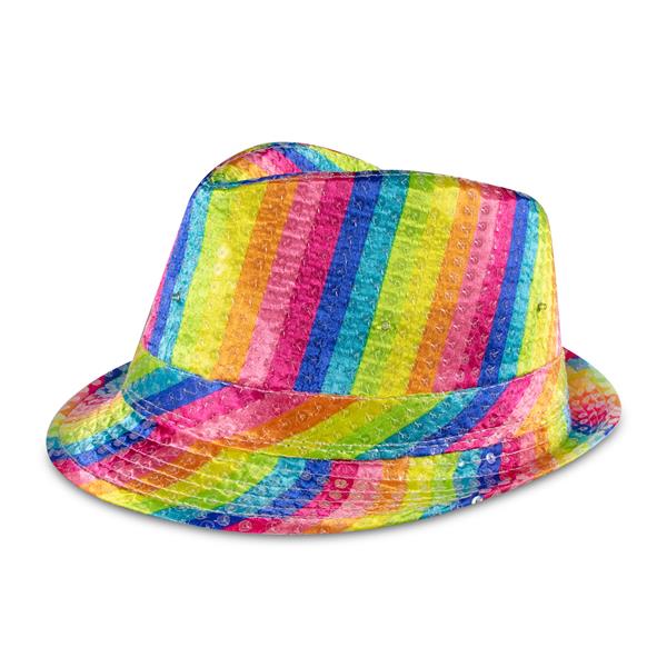 LED Rainbow Sequin Fedora