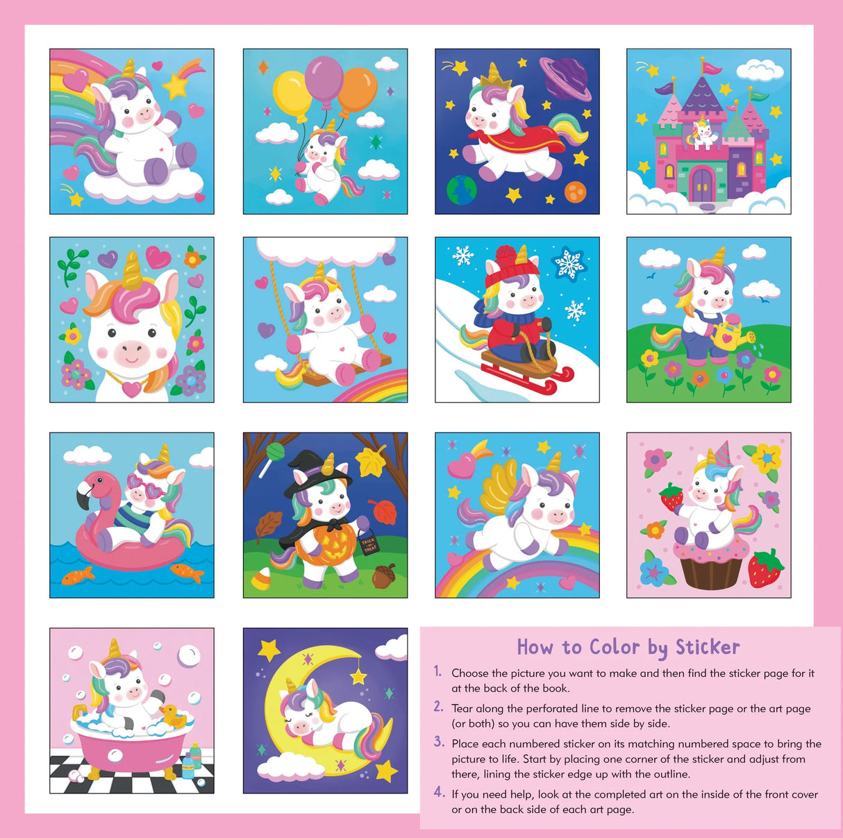 My First Color-By-Sticker Baby Unicorn Sparkles