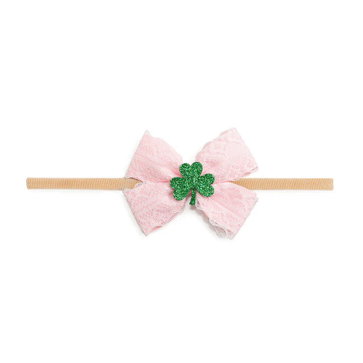 Shamrock St Patrick's Day Bow Baby Head