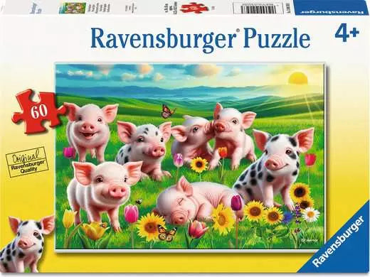 60 pc Precious Piglets Puzzle