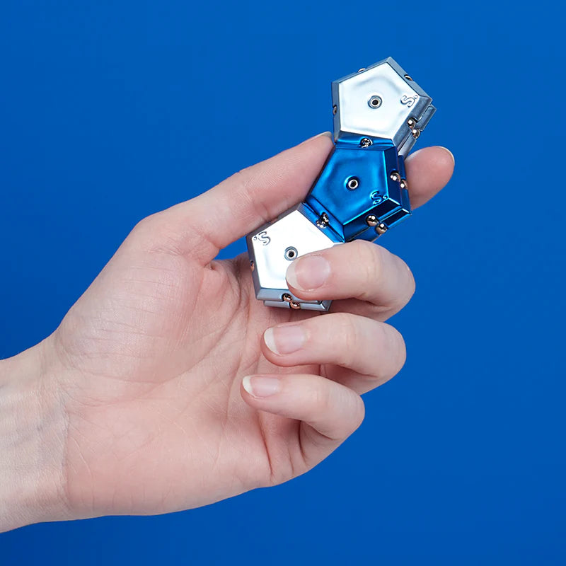 Geode Magnetic Fidget Set Chrome Cosmos Blue