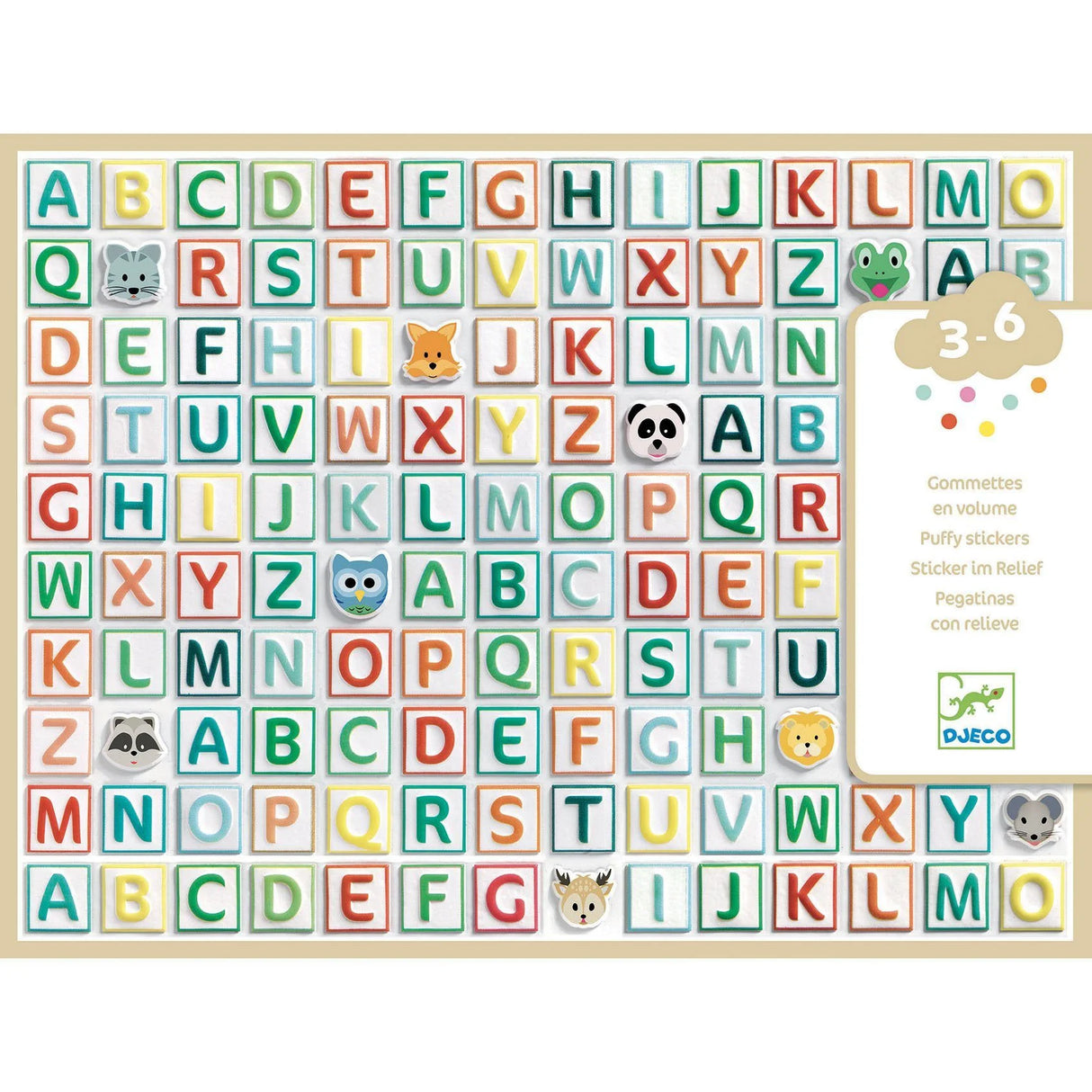 Puffy Alphabet Block Stickers