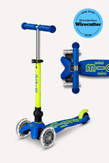 Mini Deluxe LED Foldable Canary Yellow/Blue Scooter