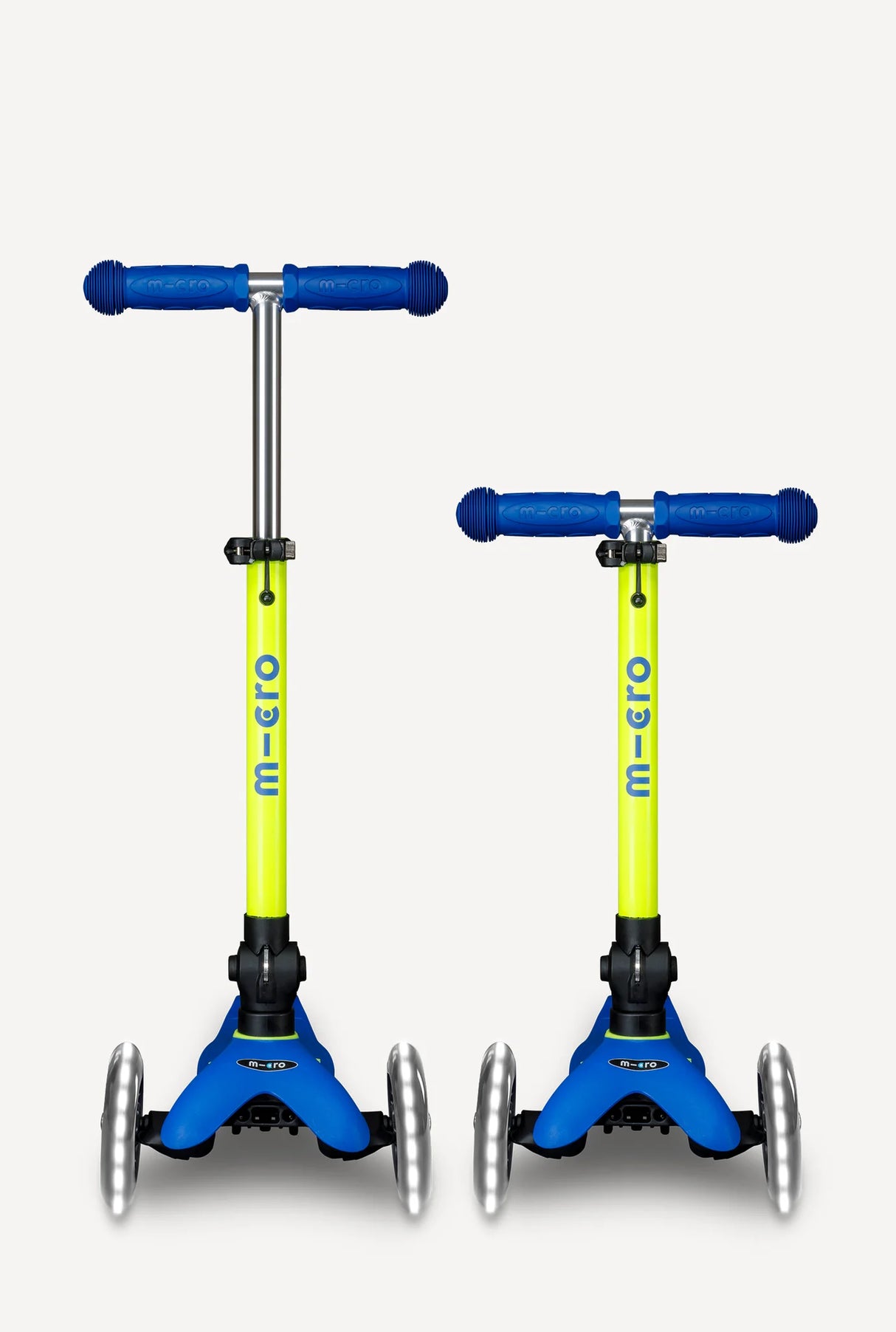 Mini Deluxe LED Foldable Canary Yellow/Blue Scooter