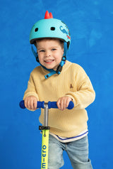 Mini Deluxe LED Foldable Canary Yellow/Blue Scooter