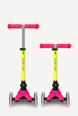 Mini Deluxe LED Foldable Flamingo Pinl/Yellow Scooter