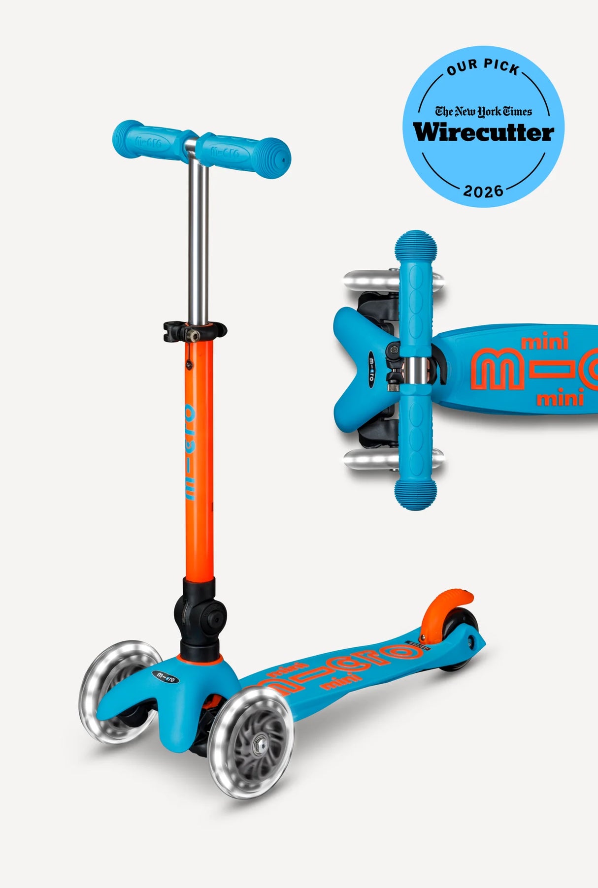 Mini Deluxe LED Foldable Sunset Orange/Aqua Scooter