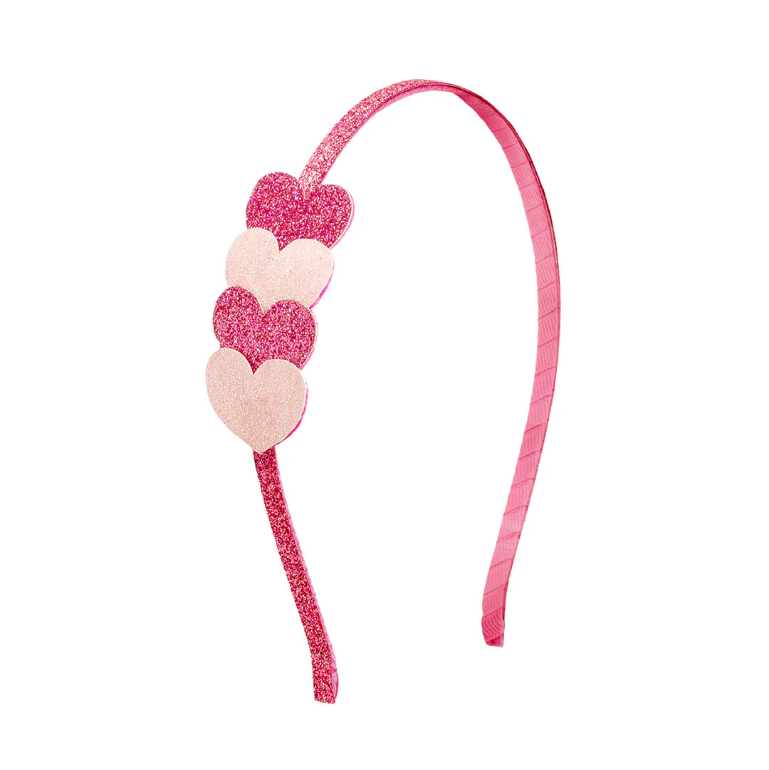 Pink Sparkle Hearts Valentine Headband