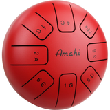 Red 6In Steel Tongue Drum