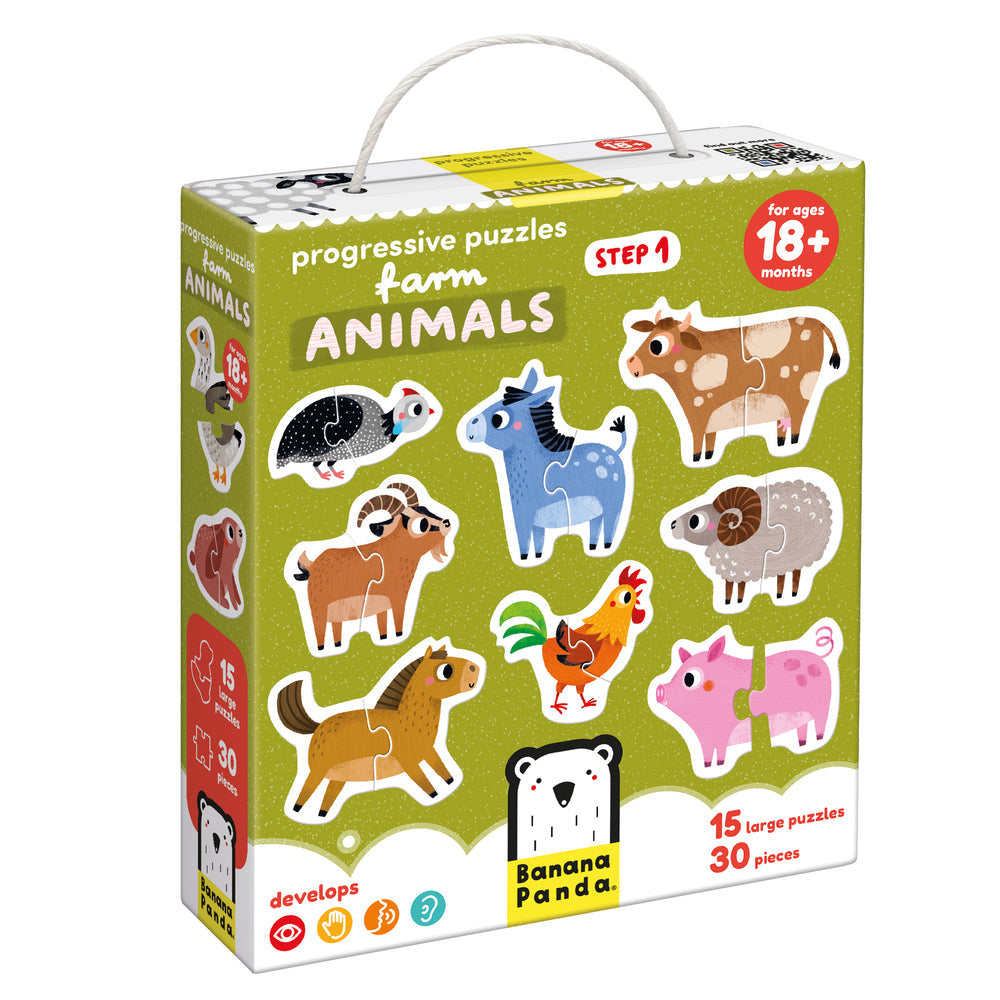 30 pc Progressive Puzzle Farm Animals