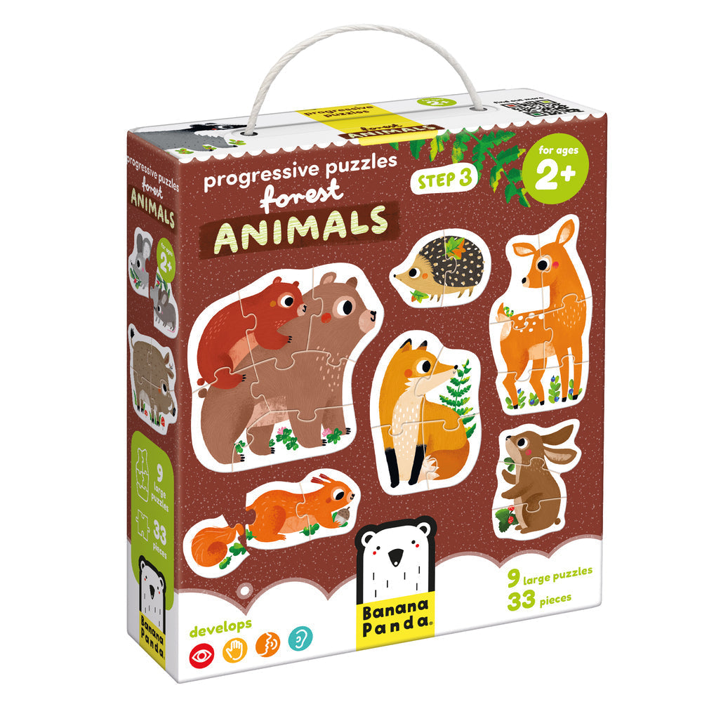 33 pc Progressive Puzzle Forest Animals