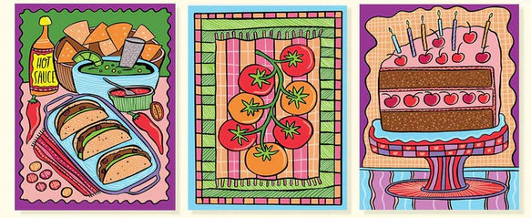 Foodie Fun Hidden Patterns Flowart