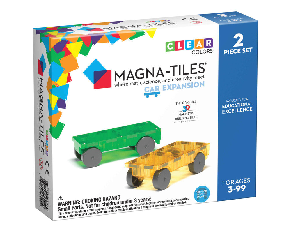 Magna-Tiles® Cars 2 piece set Green and Yellow
