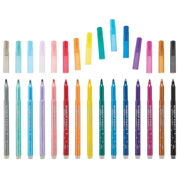 Rainbow Sparkle Glitter Markers