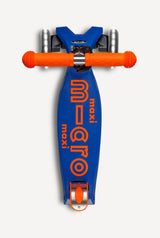Maxi Deluxe LED Foldable Neon Blaze Orange and Navy Scooter