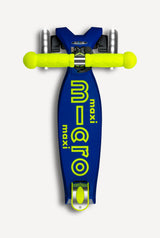 Maxi Deluxe LED Foldable Canary Yellow & Blue Scooter
