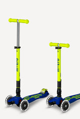 Maxi Deluxe LED Foldable Canary Yellow & Blue Scooter