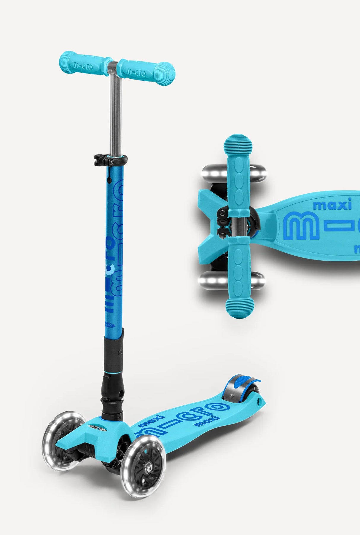 Maxi Deluxe LED Foldable Bright Blue Scooter