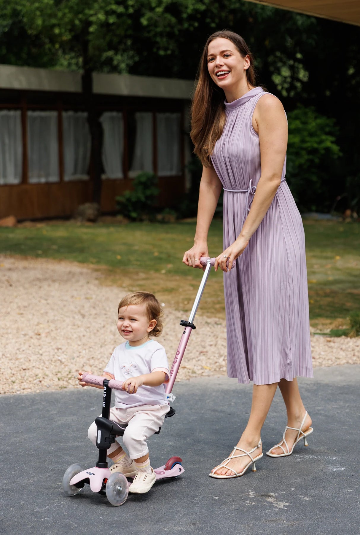 Mini Deluxe LED Dusty Rose Rock & Go Scooter