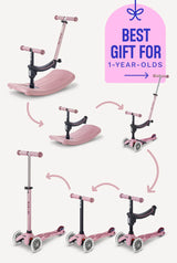 Mini Deluxe LED Dusty Rose Rock & Go Scooter