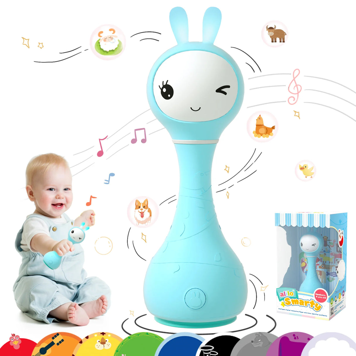 Alilo Smarty Bunny Shake and Tell Rattle Blue