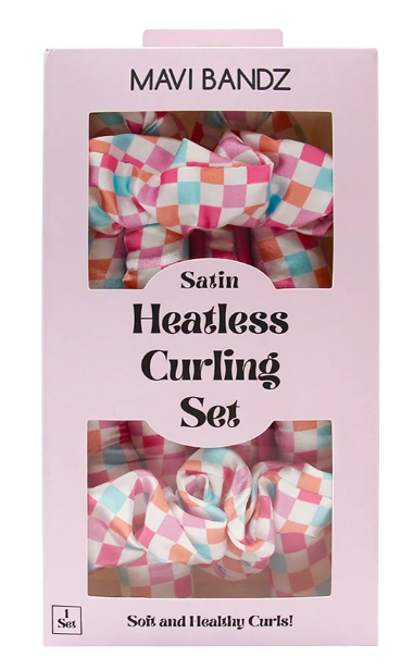 Checkered Satin Curling Set