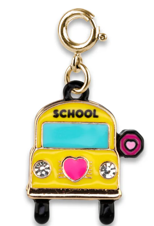 Gold School Bus Charm