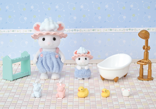 Calico Critters Bathtime Bubble Siblings