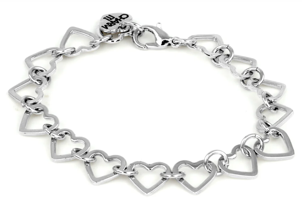 Silver Heart Chain Bracelet