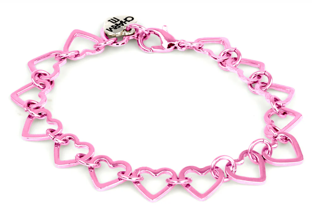 Pink Heart Chain Bracelet