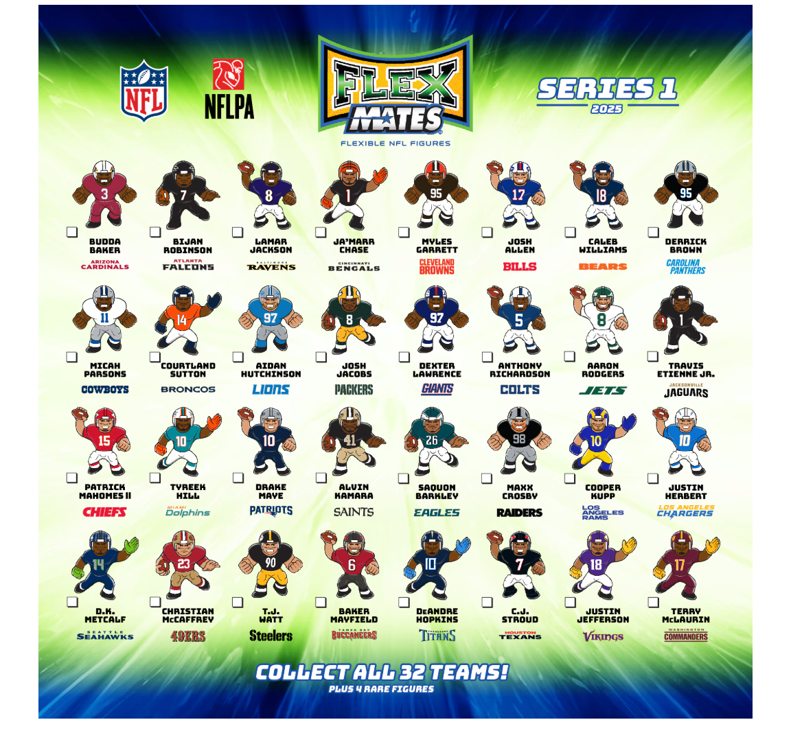 NFL FlexMates 2025 (sold individually)