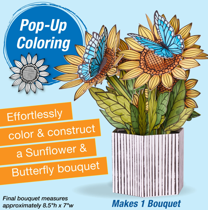 Sunflowers And Butterflies Pop Up Color