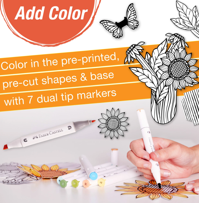 Sunflowers And Butterflies Pop Up Color
