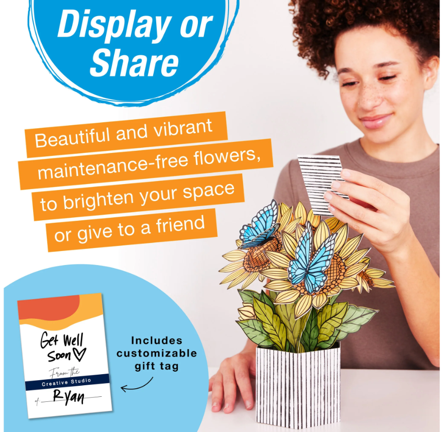 Sunflowers And Butterflies Pop Up Color