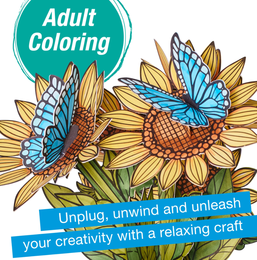 Sunflowers And Butterflies Pop Up Color