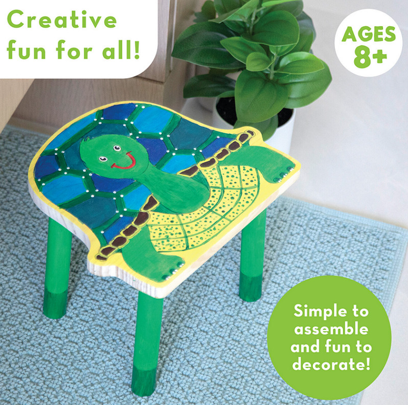 Paint Your Own Turtle Wooden Stool