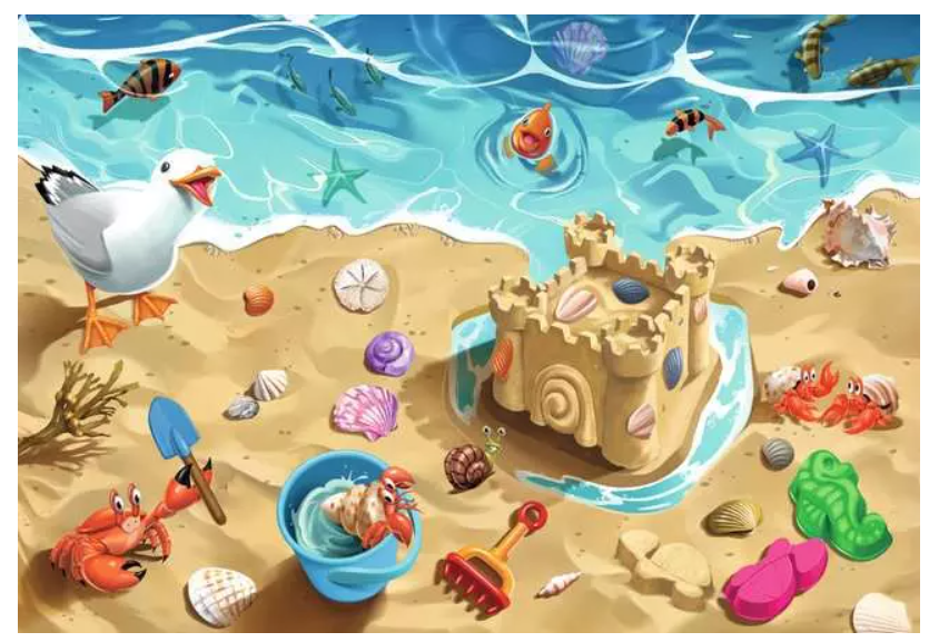 24 pc Fun At The Beach Floor Puzzle