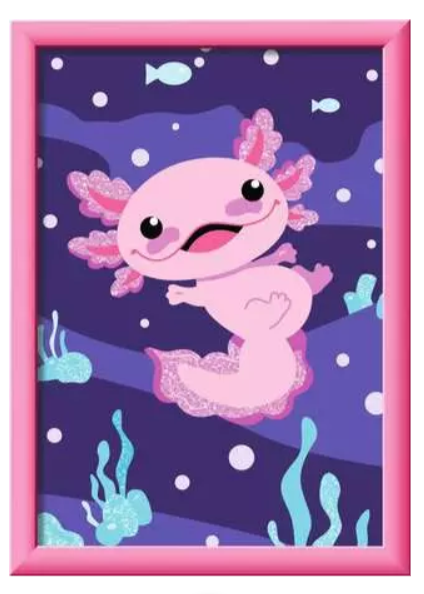 CreArt Painting by Numbers Axolotl With Glitter