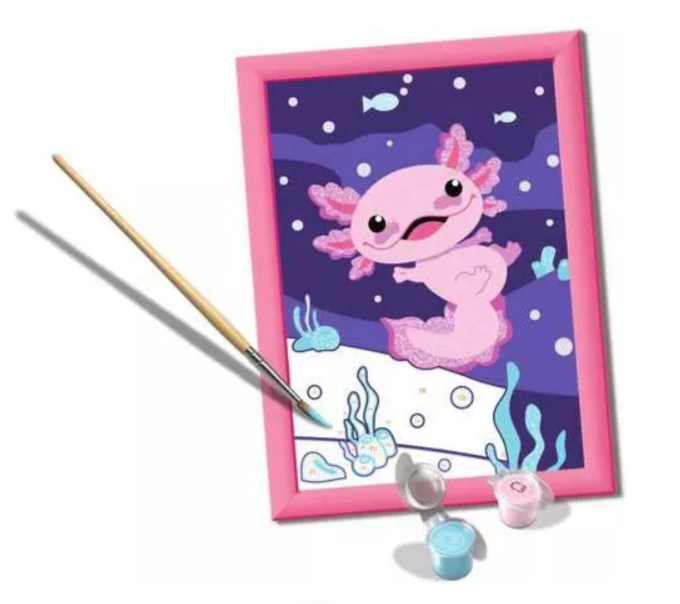 CreArt Painting by Numbers Axolotl With Glitter