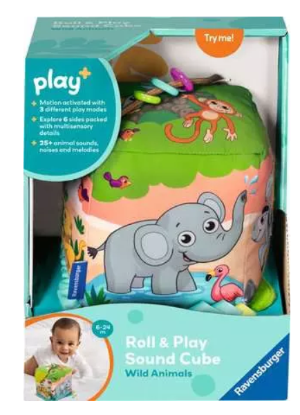 Play+ Roll And Play Sound Cube Wild Animals Ravensburger
