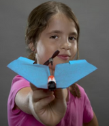 Blue Powerup 2.0 Paper Airplane Kit