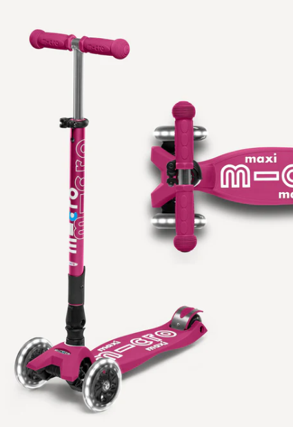Maxi Foldable Led Berry Red Scooter