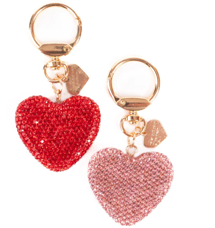 Sparkling Crystal Heart Bag Charm (Sold Individually)