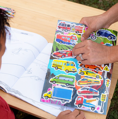 Vehicles Fold Out Coloring Book