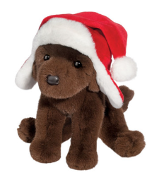 Santa Lab With Bomber Hat