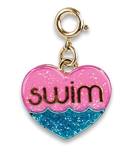 Glitter Swim Heart Charm