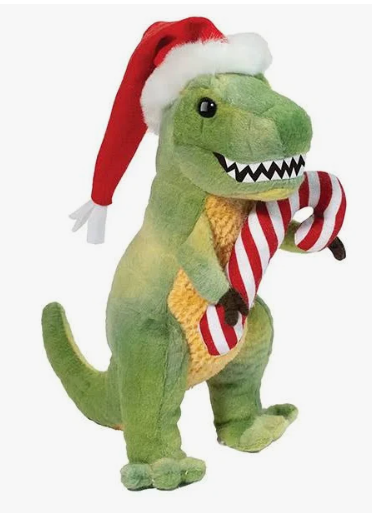 Holiday T-Rex with Santa Hat