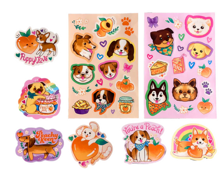 Puppies and Peaches Scented Stickers