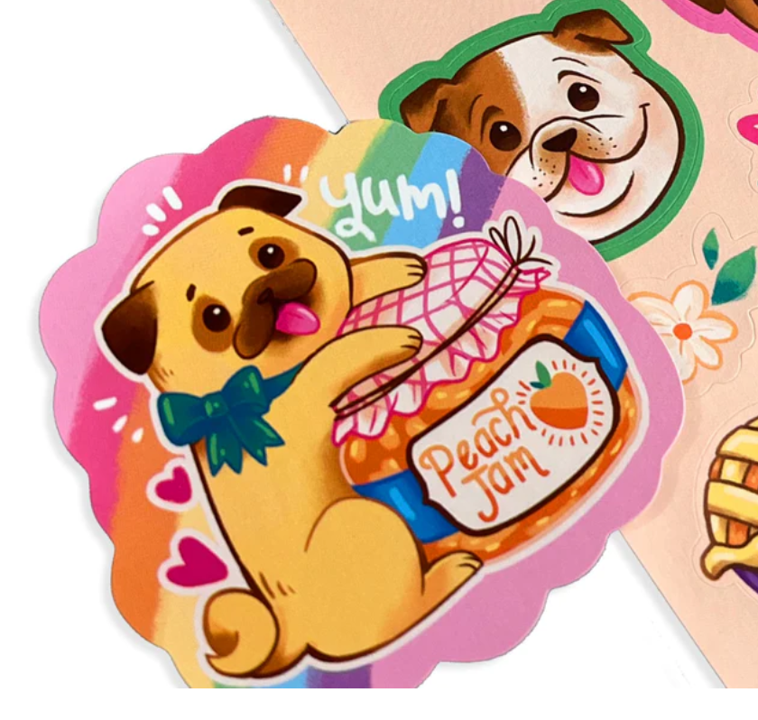 Puppies and Peaches Scented Stickers